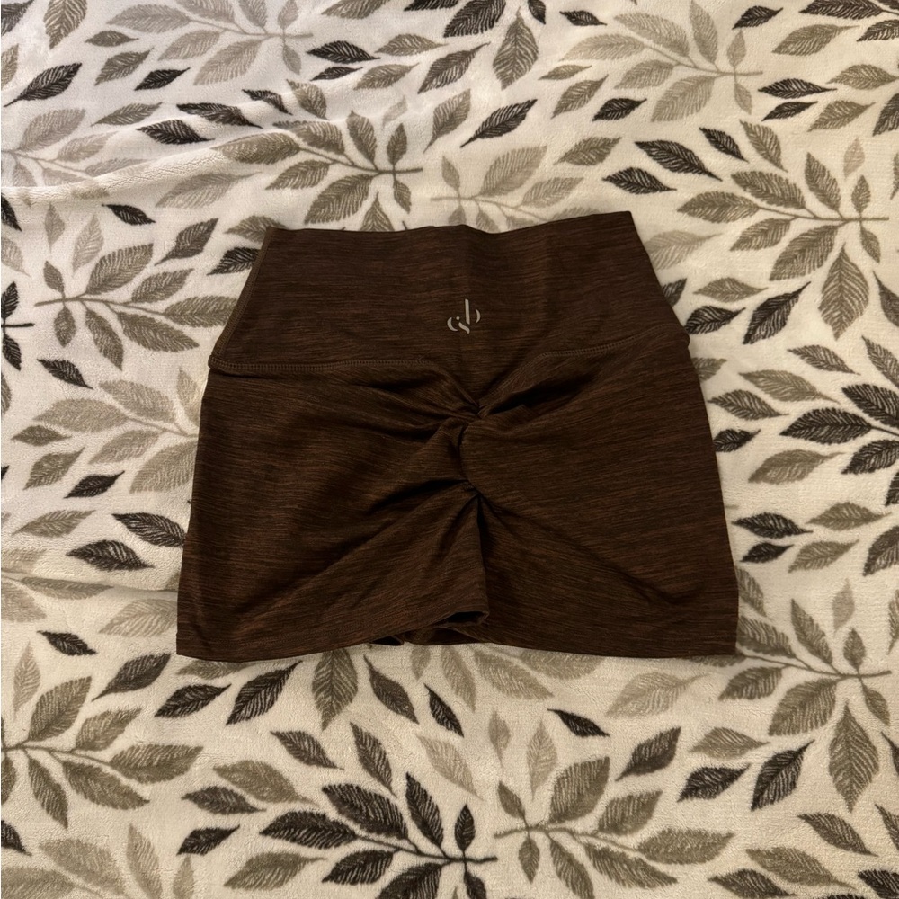 Crop Shop Boutique Scrunch Short Brown/Expresso Marl 2”